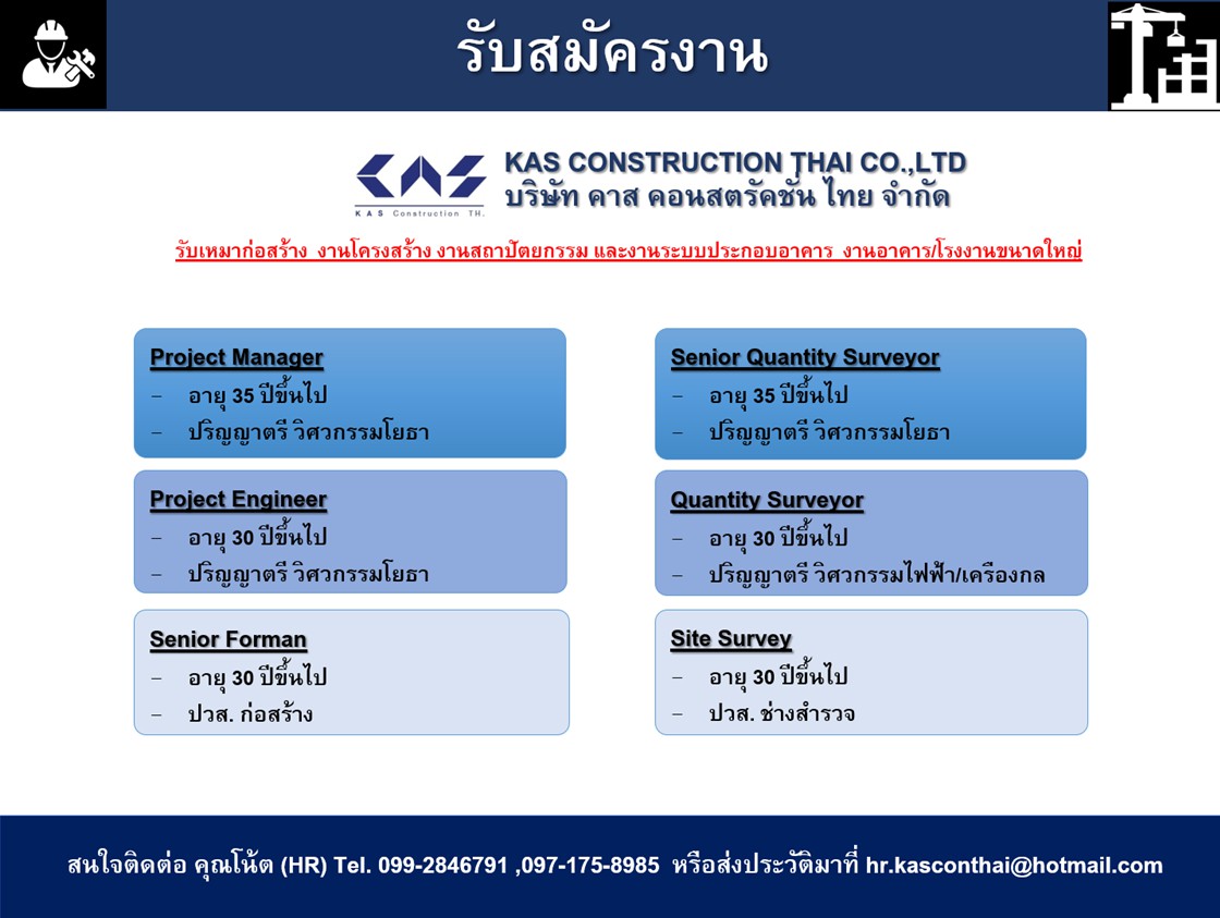 ภาพประกาศงาน หลายอัตรา